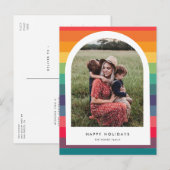 Moderne multi-kleurige boog foto groeten feestdagenkaart (Voorkant / Achterkant)