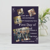 Moderne Multi Photo Afstuderen Invitation Class202 Kaart (Staand voorkant)