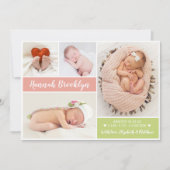 Moderne Multi Photo Announcement Card Aankondiging (Voorkant)