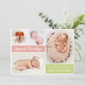 Moderne Multi Photo Announcement Card Aankondiging (Staand voorkant)