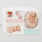 Moderne Multi Photo Announcement Card Aankondiging (Voorkant)
