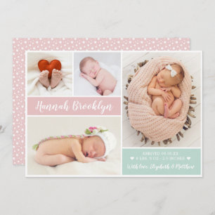 Moderne Multi Photo Announcement Card Aankondiging