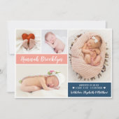 Moderne Multi Photo Announcement Card Aankondiging (Voorkant)