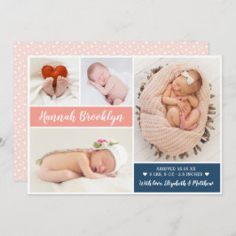 Moderne Multi Photo Announcement Card Aankondiging