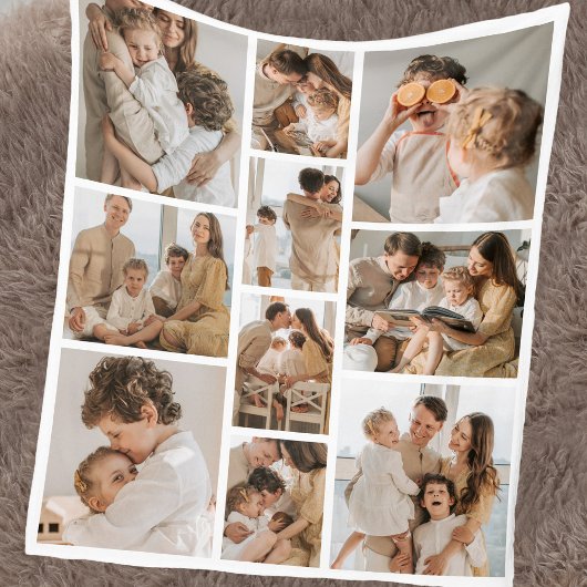 Moderne Multi Photo Collage familie Fleece Deken