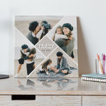 Moderne Multi-Photo Collage FAMILY-cadeau Imitatie Canvas Print<br><div class="desc">Creëer uw eigen fotocanvas met deze moderne sjabloon voor het verzamelen van foto's met meerdere afbeeldingen. Upload eenvoudig 4 van uw favoriete foto's en personaliseer de tekst.</div>