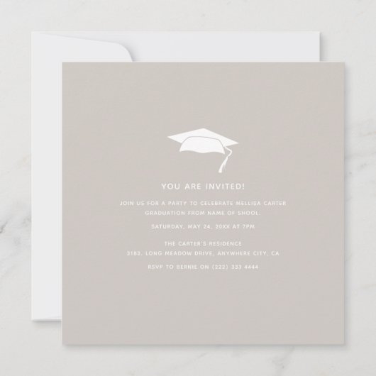 Moderne Multi-Photo Collage Graduation Party Kaart (Achterkant)