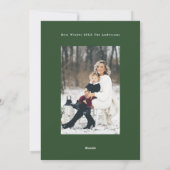 Moderne Multi Photo Collage Green Brush Happy Feestdagenkaart (Achterkant)