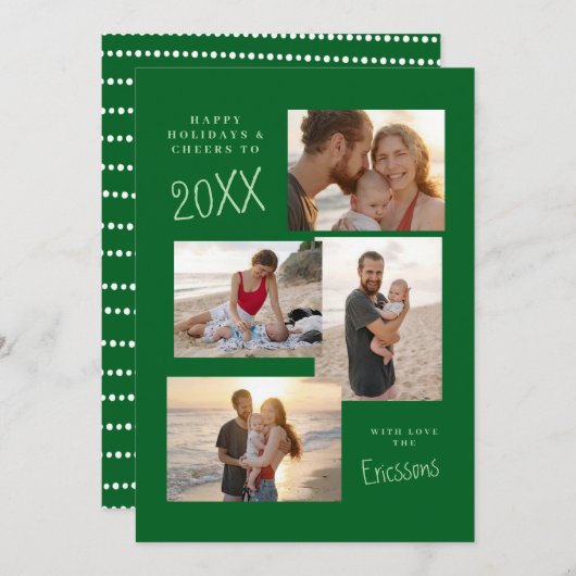 Moderne Multi-Photo Collage Kaart (Voorkant / Achterkant)