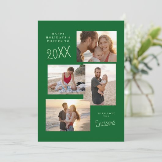 Moderne Multi-Photo Collage Kaart (Staand voorkant)