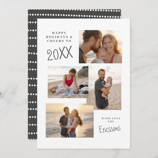 Moderne Multi-Photo Collage Kaart (Voorkant / Achterkant)