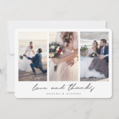 Moderne Multi Photo Collage Love and Bedankt Weddi (Voorkant)