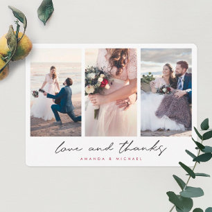 Moderne Multi Photo Collage Love and Bedankt Weddi
