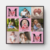 Moderne Multi-Photo Collage MOM Gift Plaque Fotoplaat (Voorkant)