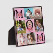 Moderne Multi-Photo Collage MOM Gift Plaque Fotoplaat (Voorkant)