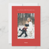 Moderne Multi Photo Collage Rood Borstel Happy Feestdagenkaart (Achterkant)