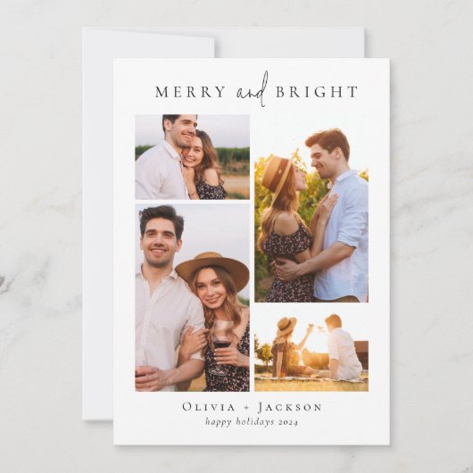 Moderne Multi Photo Collage vrolijk en helder Feestdagenkaart (Voorkant)