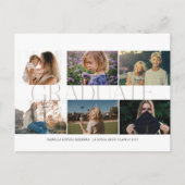 Moderne Multi-Photo Dan/Now Afstuderen Aankondigin Briefkaart (Voorkant)