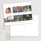 Moderne Multi-Photo Dan/Now Afstuderen Aankondigin Briefkaart