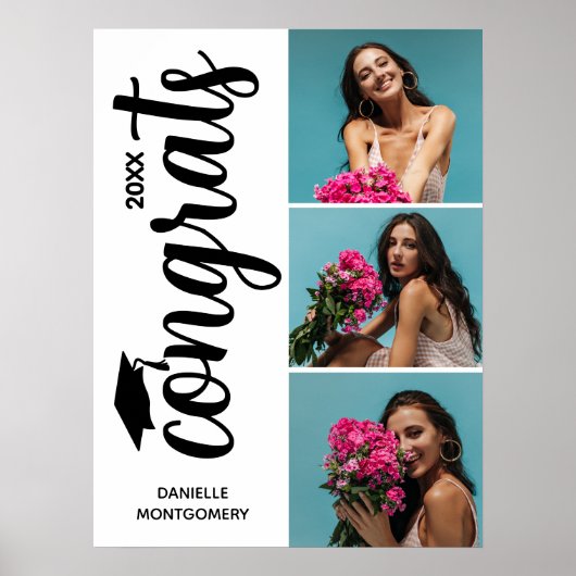 Moderne Multi Photo Graduation Party Poster (Voorkant)