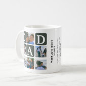 Moderne Multi Photo Grid Cute DAD Coffee Mok (Voorkant links)