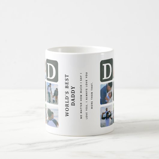 Moderne Multi Photo Grid Cute DAD Coffee Mok (Center)