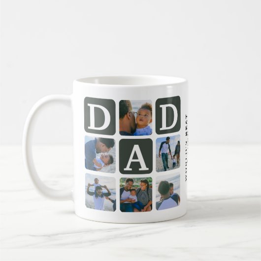 Moderne Multi Photo Grid Cute DAD Coffee Mok (Links)