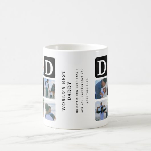 Moderne Multi Photo Grid Cute DAD Coffee Mok (Center)