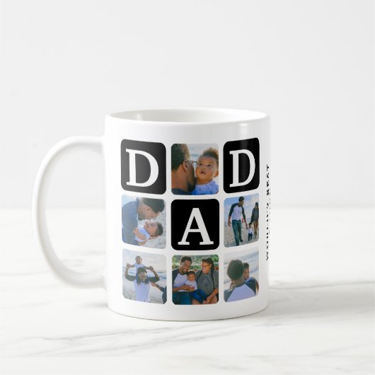 Moderne Multi Photo Grid Cute DAD Coffee Mok (Links)