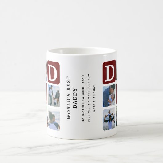 Moderne Multi Photo Grid Cute DAD Coffee Mok (Center)