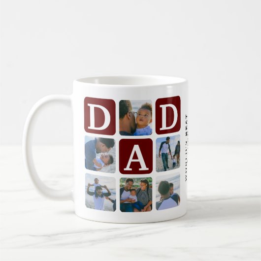 Moderne Multi Photo Grid Cute DAD Coffee Mok (Links)