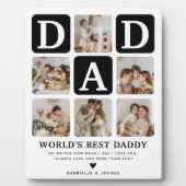 Moderne Multi Photo Grid Cute DAD Gift Fotoplaat (Voorkant)