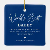 Moderne Multi Photo Grid Cute DAD Gift Keramisch Ornament (Achterkant)