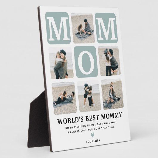 Moderne Multi Photo Grid Cute MOM Gift Fotoplaat (Zijkant)