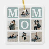 Moderne Multi Photo Grid Cute MOM Gift Keramisch Ornament (Voorkant)