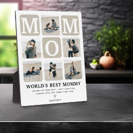 Moderne Multi Photo Grid Cute MOM Gift Neutral Fotoplaat