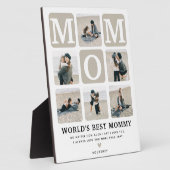 Moderne Multi Photo Grid Cute MOM Gift Neutral Fotoplaat (Zijkant)