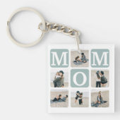 Moderne Multi Photo Grid Cute MOM Gift Sleutelhanger (Voorkant)