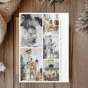 Moderne Multi Photo kerst Kaart   minimalistisch