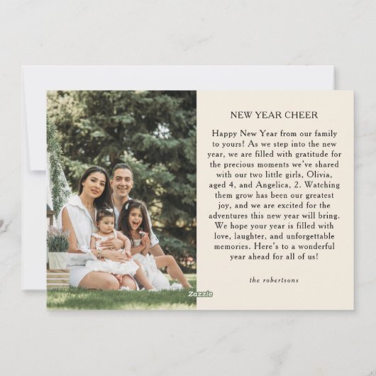 Moderne Multi-Photo Nieuwjaar 12 Fotokaart Feestdagenkaart (Achterkant)