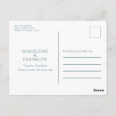 Moderne Multi Photo Simple Blue Calligraphy Script Briefkaart (Achterkant)