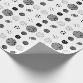 Moderne multi-sport verjaardagscadeauverpakking vo cadeaupapier