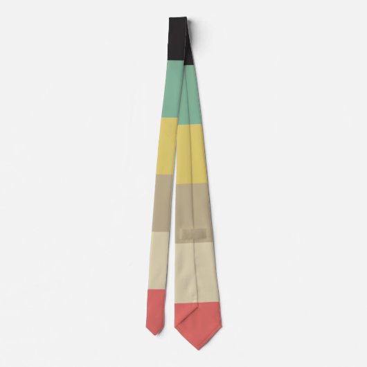 Moderne Multicolor Striped Retro Chic Stropdas (Achterkant)