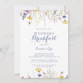 Moderne Multicolor Wildflower bruiloft ontbijt Kaart (Voorkant)