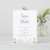 Moderne Multicolor Wildflower bruiloft Save The Date (Staand voorkant)