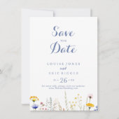 Moderne Multicolor Wildflower bruiloft Save The Date (Voorkant)