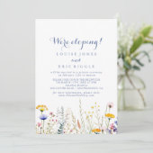 Moderne Multicolor Wildflower Elopement Receptie Kaart (Staand voorkant)