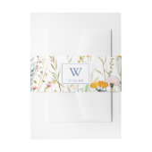 Moderne Multicolor Wildflower Monogram Huwelijk Uitnodigingen Wikkel (Voorkant Voorbeeld)