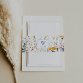 Moderne Multicolor Wildflower Monogram Huwelijk Uitnodigingen Wikkel
