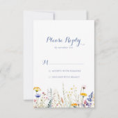 Moderne Multicolor Wildflower RSVP Kaartje (Voorkant)